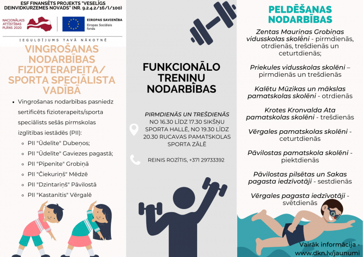 Bezmaksas sporta nodarbības novadā