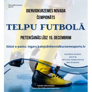 Aicina komandas pieteikties Dienvidkurzemes novada čempionātam telpu futbolā
