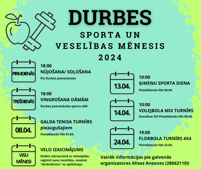 Veselības un sporta mēnesis 2024 Durbē