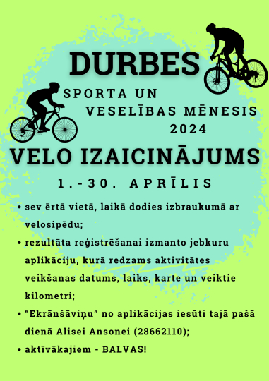 Velo izaicinājums APRĪLIM