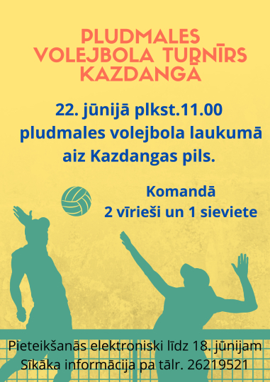 Pludmales volejbola turnīrs Kazdangā