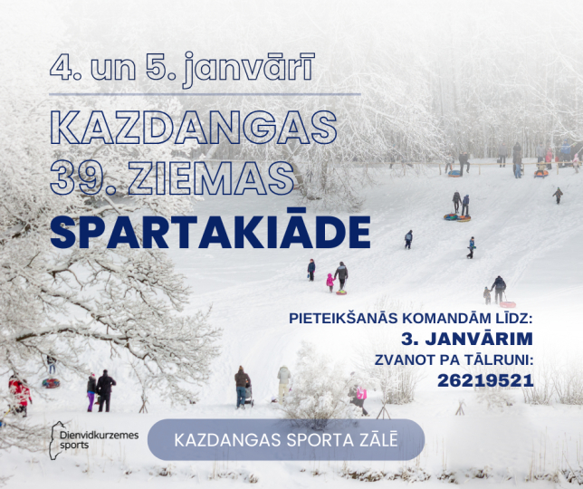 Janvārī notiks 39. Kazdangas ziemas spartakiāde