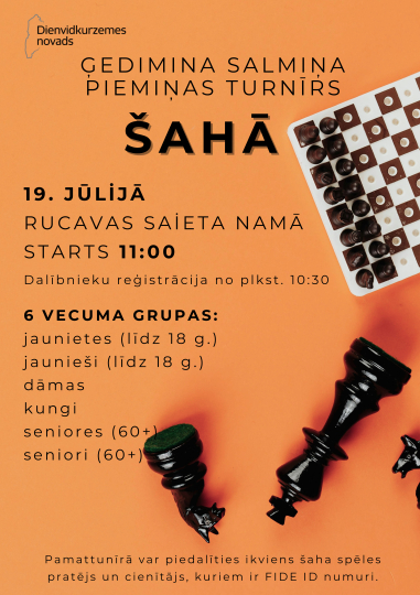 Rucavā gaidāms Ģedimina Salmiņa piemiņas turnīrs šahā