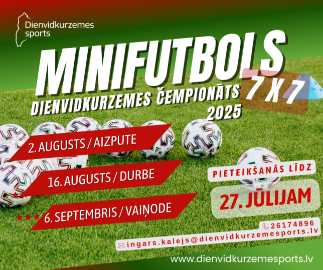 Dienvidkurzemes novadā startē 2025. gada čempionāts minifutbolā