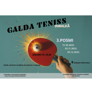Dunalkā sāksies galda tenisa turnīrs – pirmais posms jau 15. oktobrī!