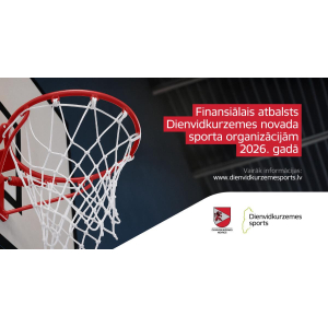 Dienvidkurzemes novada Sporta pārvalde aicina sporta organizācijas pieteikties finansiālam atbalstam 2026. gadam.