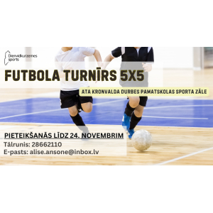 Durbē notiks futbola turnīrs 5x5