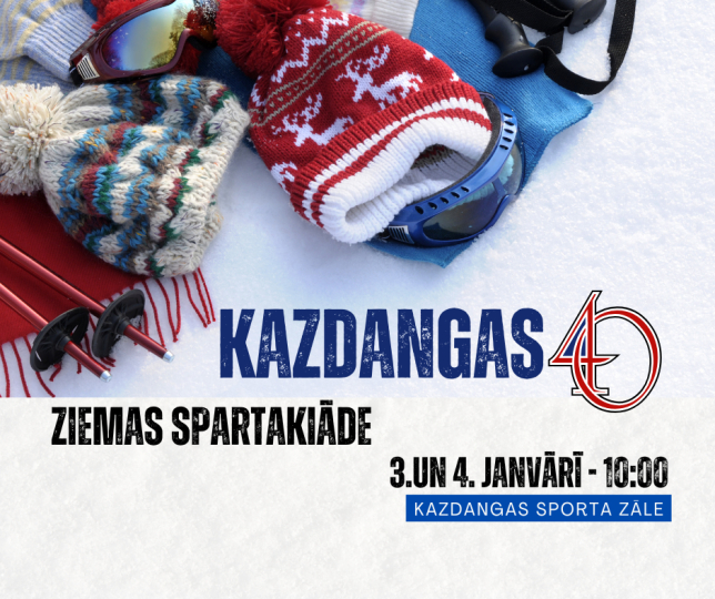 Janvāra sākumā Kazdangā norisināsies 40. Ziemas spartakiāde
