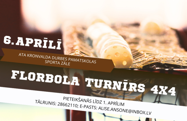 Aicina pieteikties florbola turnīram “4x4 Durbē”