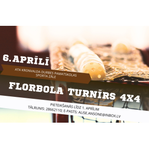 Aicina pieteikties florbola turnīram “4x4 Durbē”