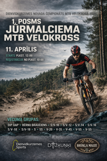11. aprīlī startēs Dienvidkurzemes novada čempionāts MTB velokrosā 2026.