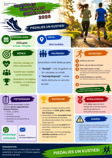 Vaiņodes Virtuālais Skrējiens 2026 ir klāt!