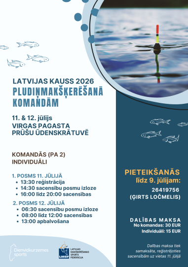 Latvijas kauss 2026 pludiņmakšķerēšanā komandām