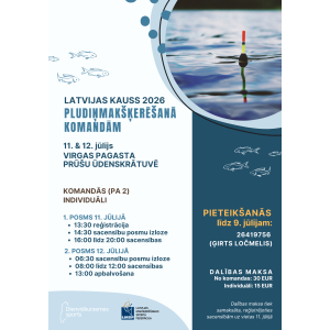 Latvijas kauss 2026 pludiņmakšķerēšanā komandām