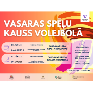 Aizputē norisināsies Latvijas Volejbola federācijas Vasaras spēļu kausa pirmais posms jauniešiem