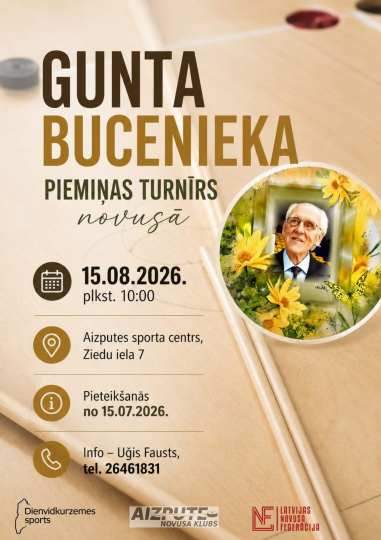 Aizputē notiks Gunta Bucenieka piemiņas turnīrs novusā