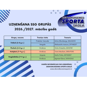Dienvidkurzemes Sporta skola uzņem jaunos audzēkņus