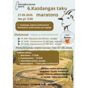 Kazdangas parka takās notiks 6. Kazdangas taku maratons