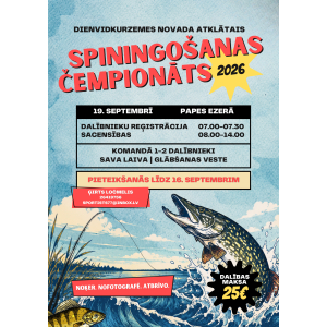 Papes ezerā notiks Dienvidkurzemes novada atklātais čempionāts spiningošanā