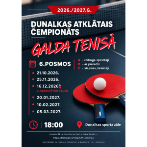 Sešās kārtās noskaidros Dunalkas galda tenisa čempionāta labākos
