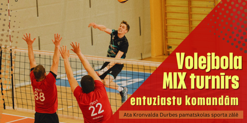 Volejbola MIX turnīrs entuziastu komandām Dienvidkurzemē