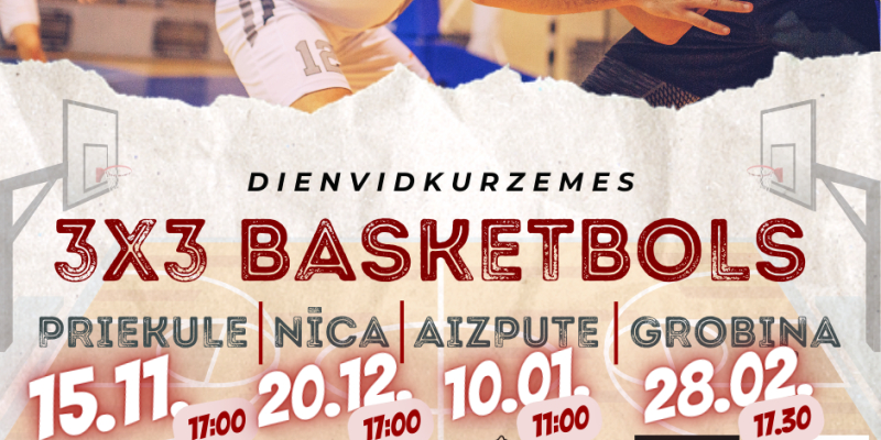 Dienvidkurzemē sākas 3x3 basketbols