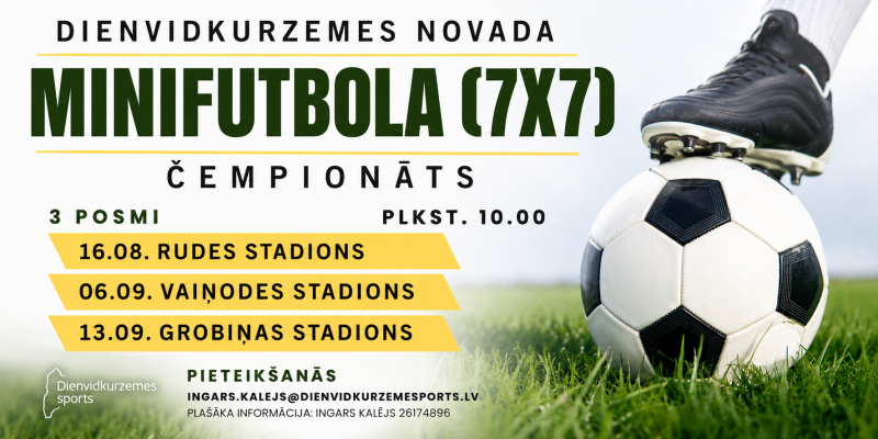 Aicina pieteikt komandas Dienvidkurzemes novada minifutbola čempionātam