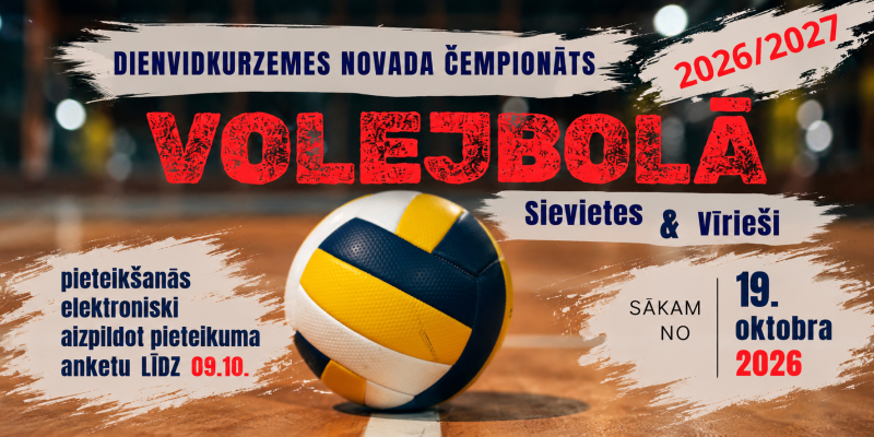 Sākas pieteikšanās Dienvidkurzemes volejbola čempionātam